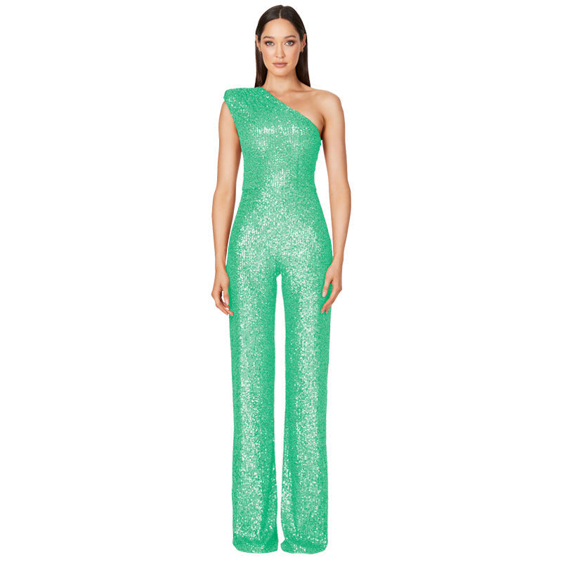 Sue – Ärmellös Enaxlad Paljett Jumpsuit