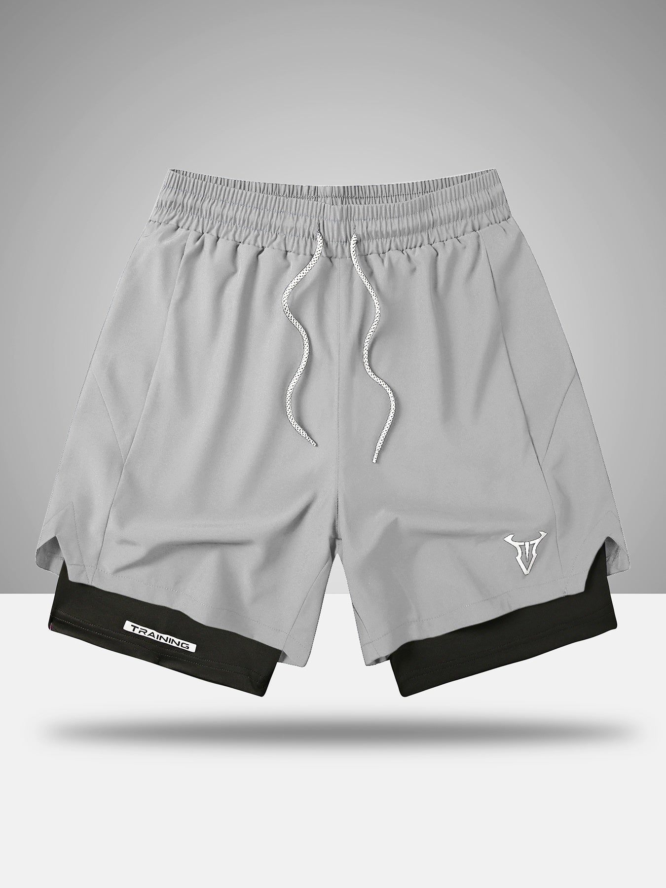 Herr Träningsshorts Sport Regular Fit med Fickor och Geometriskt Mönster