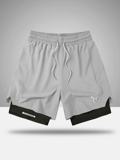 Herr Träningsshorts Sport Regular Fit med Fickor och Geometriskt Mönster