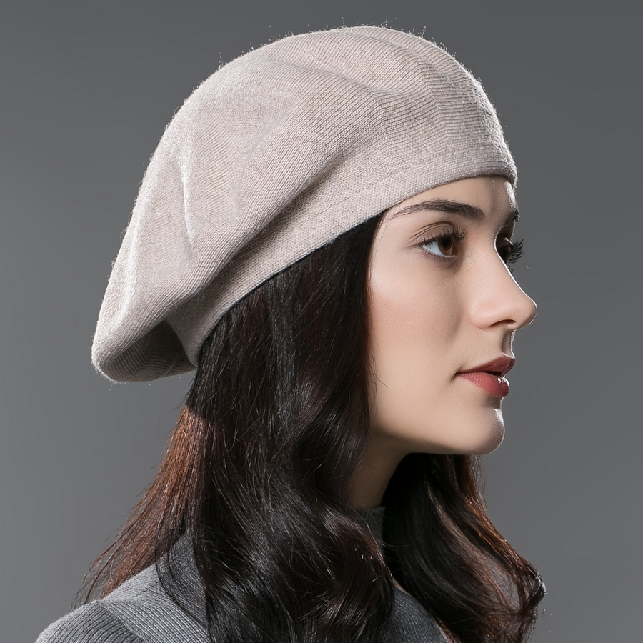 Dam Basker Mössa, Klassisk Stickad Ulliknande Keps i Flera Färger