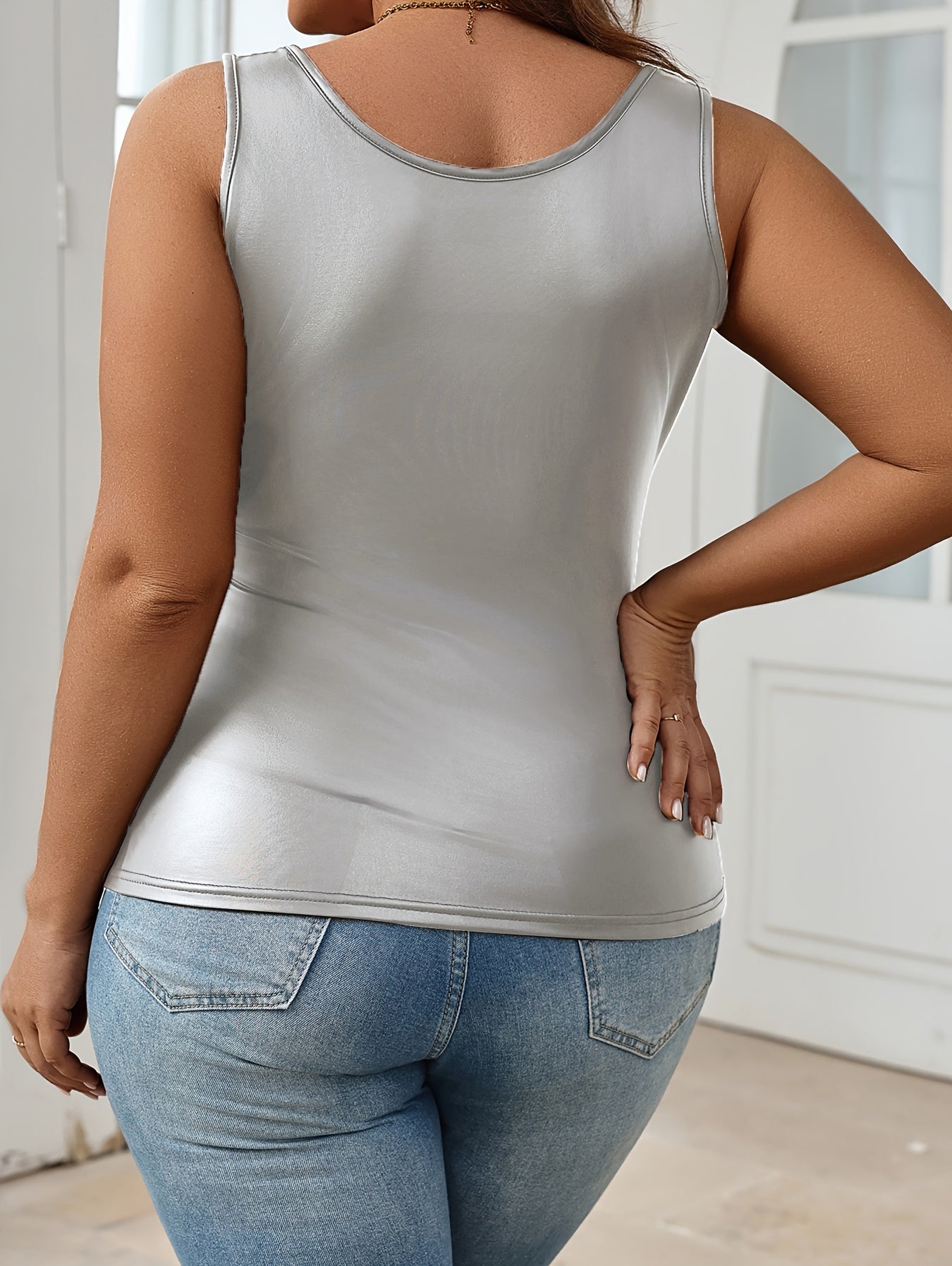 Damlinne Plus Size, Trendigt Figurnära Weekendtop – Casual Stil