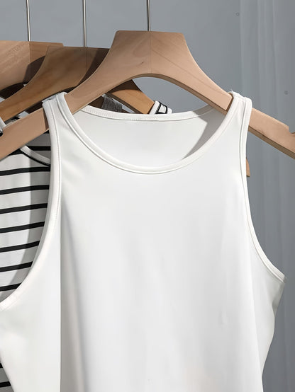 Damlinne – Trendigt och Bekvämt Ribbade Crop Top för Vardag och Träning