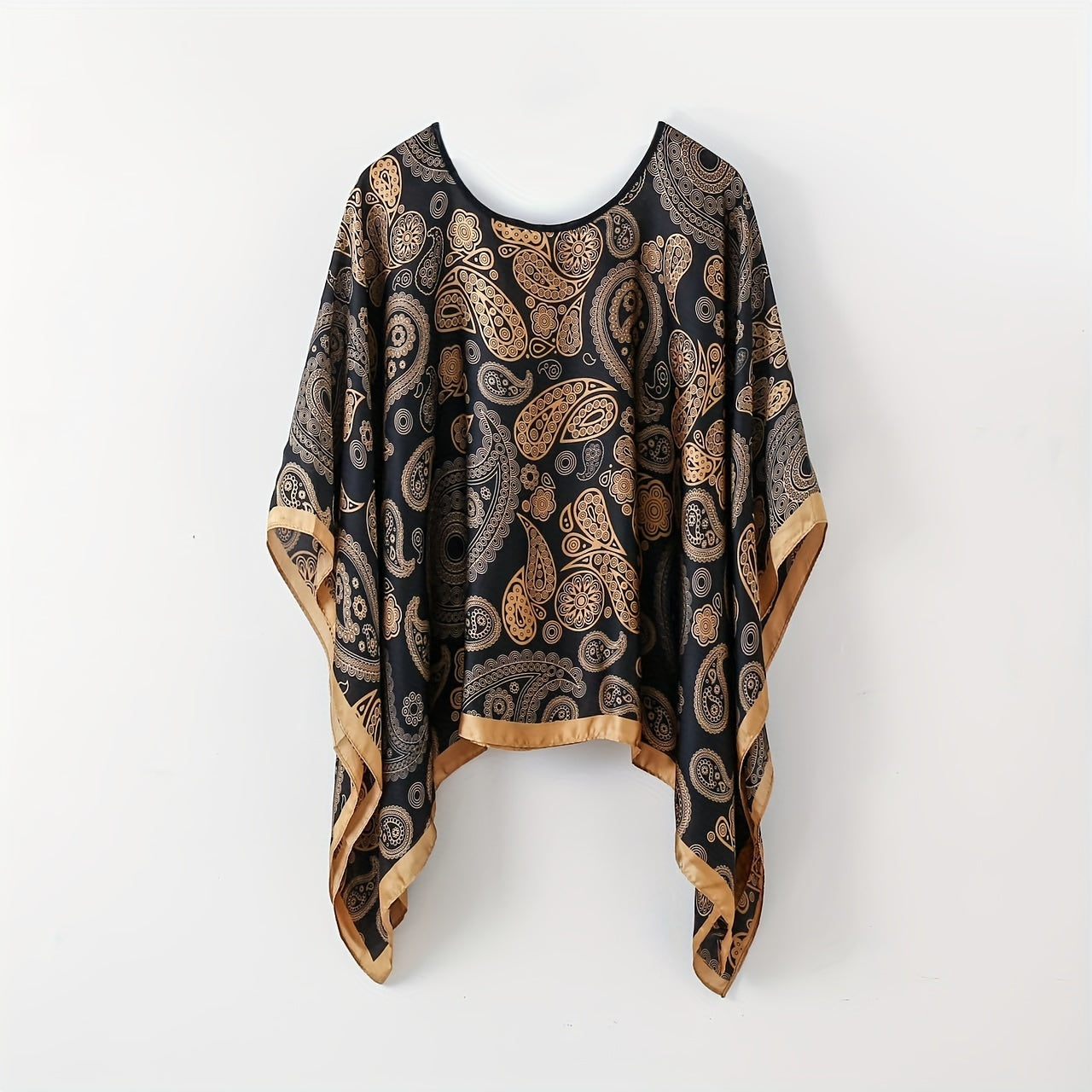 Dam Poncho Topp Boho Stil Perfekt för Strand och Fritid