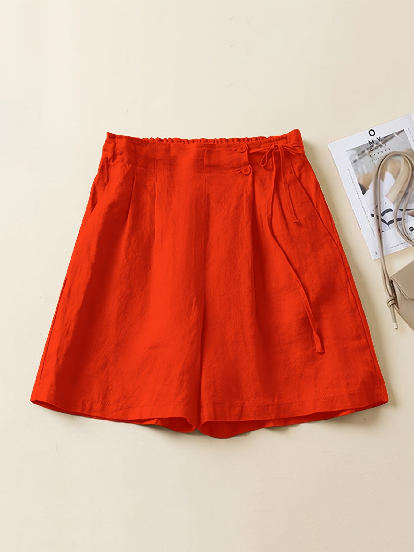 Dam Bermuda Shorts med Hög Midja och Avslappnad Passform – Perfekt för Sommarens Vardag