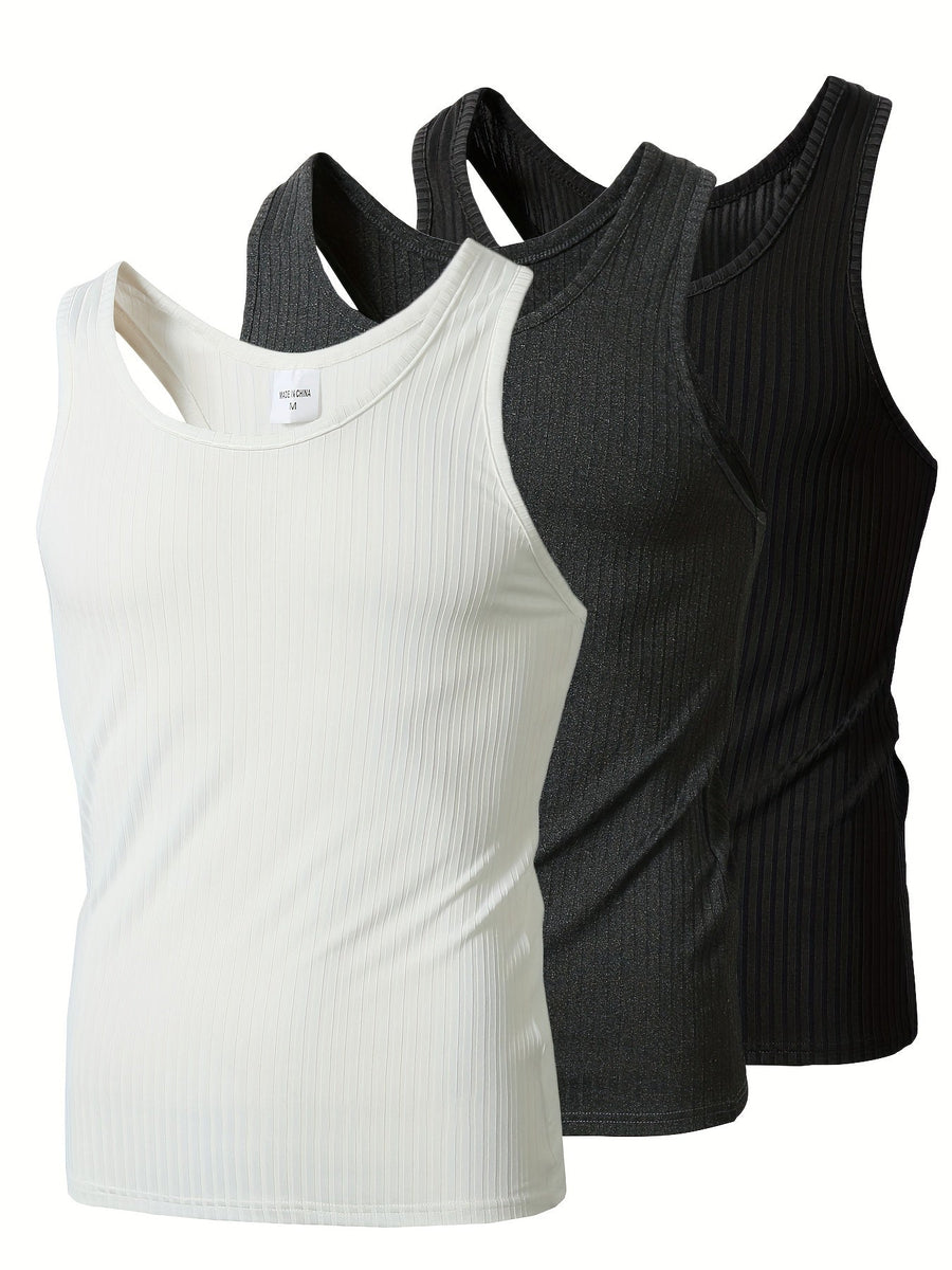 Herrlinnen 3-pack – Ribbad Sportig Stil för Träning & Vardag