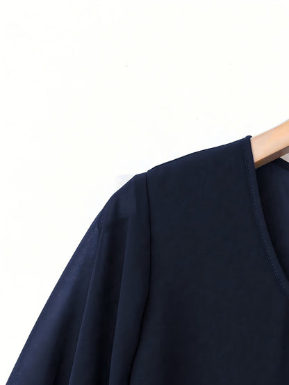Damset Blus och Vida Byxor – Semester Chic Tvådelad Outfit för Sommar och Resor