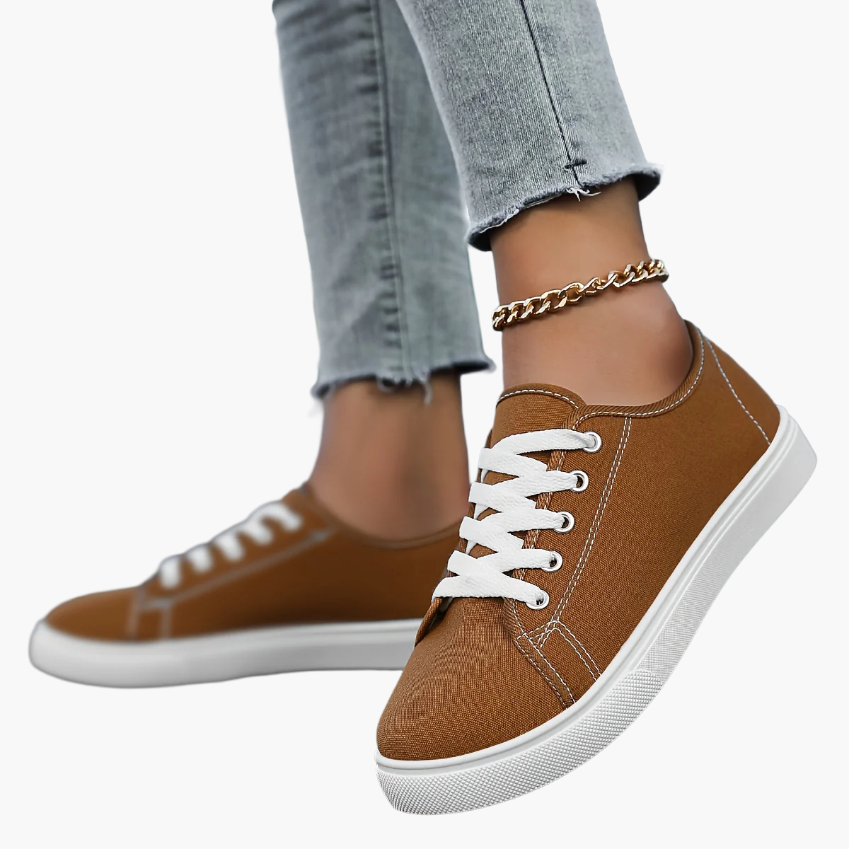 Dam Sneakers Låg Profil Vardagsskor Trendig Fritidsstil