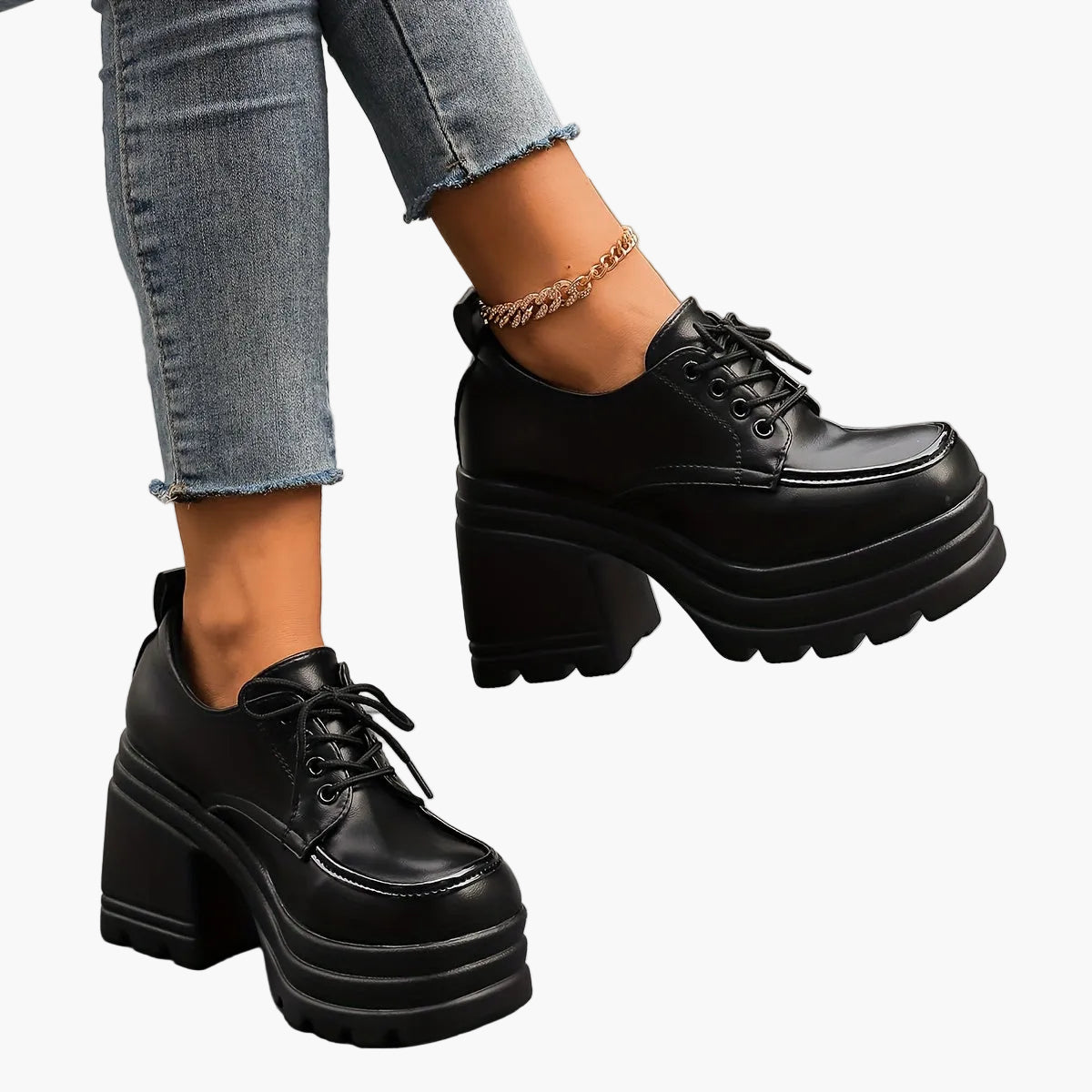 Dam Platform Chunky Oxford Skor för Mode och Vardag