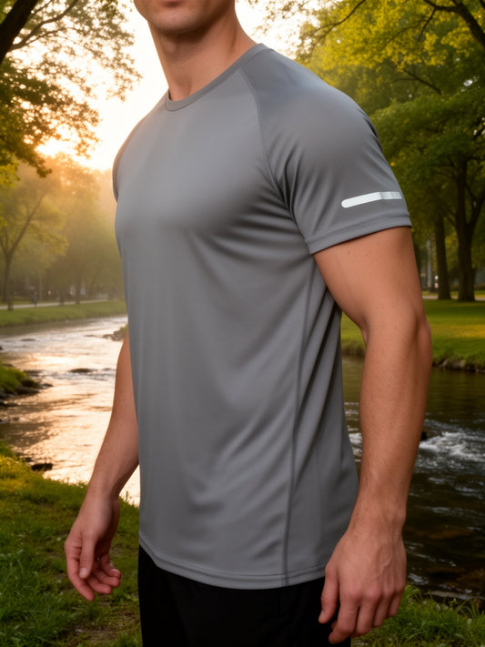 Herr T-shirt Sportig Träningsfunktion Kortärmad för Aktiv Livsstil