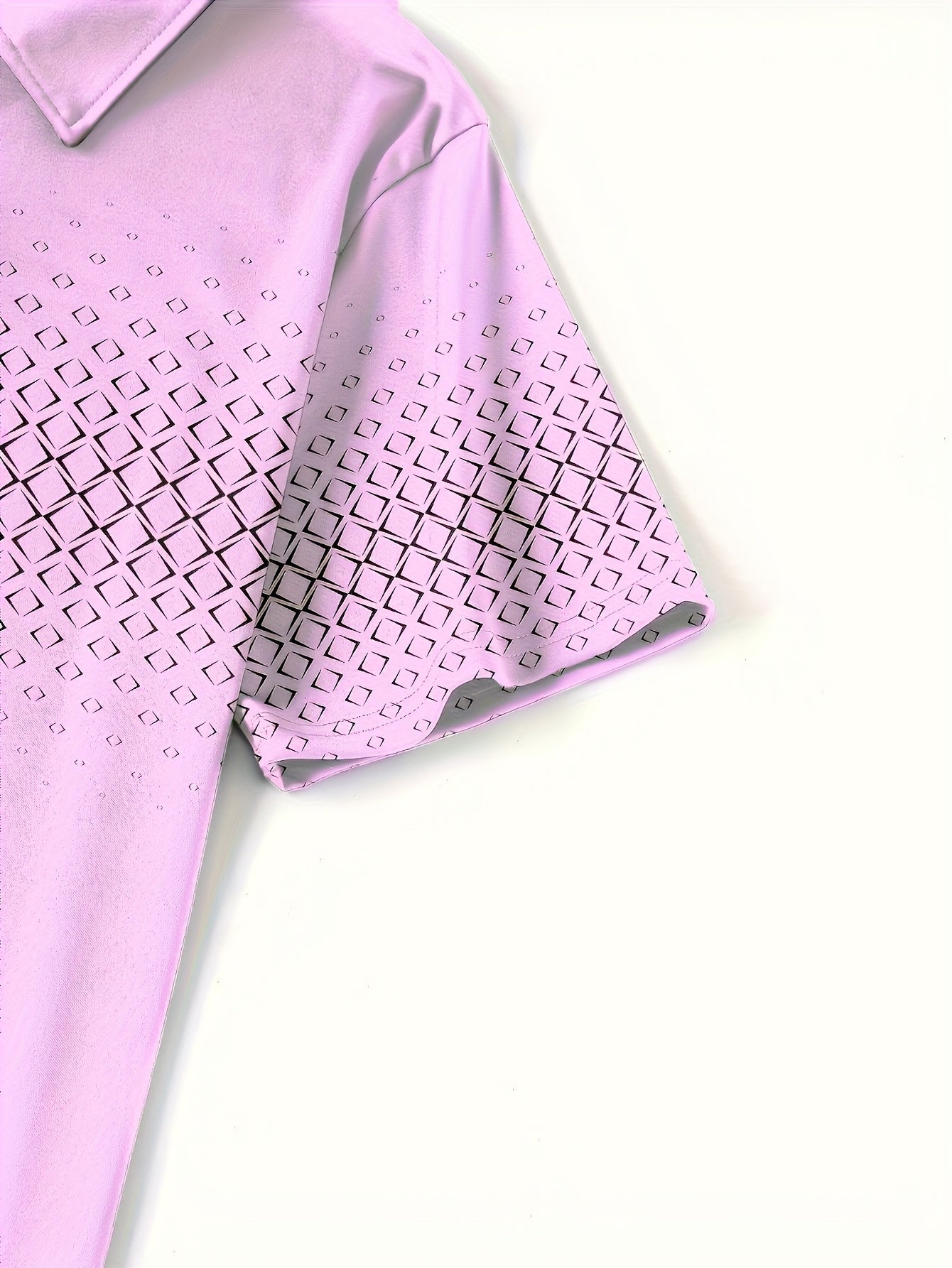 Herr Pikétröja med Modern Geometrisk Design – Casual Stil för Sommar