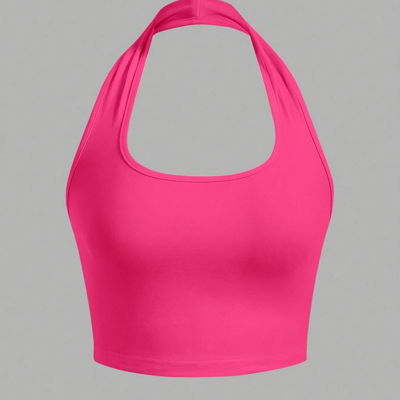 Dam Halterneck Crop Top med Öppen Rygg - Trendig Sommartopp för Vardag och Fest
