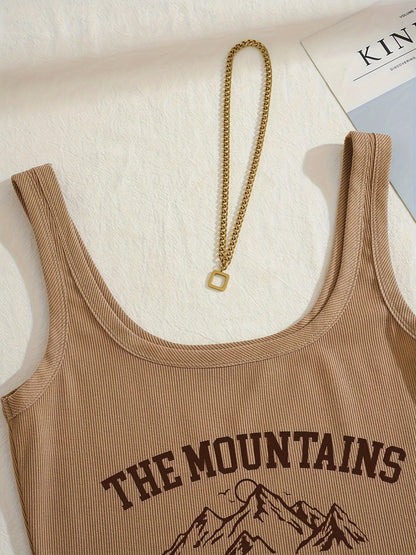 Damenset Sportigt Linne och Shorts – The Mountains Adventure – Fritid & Träning