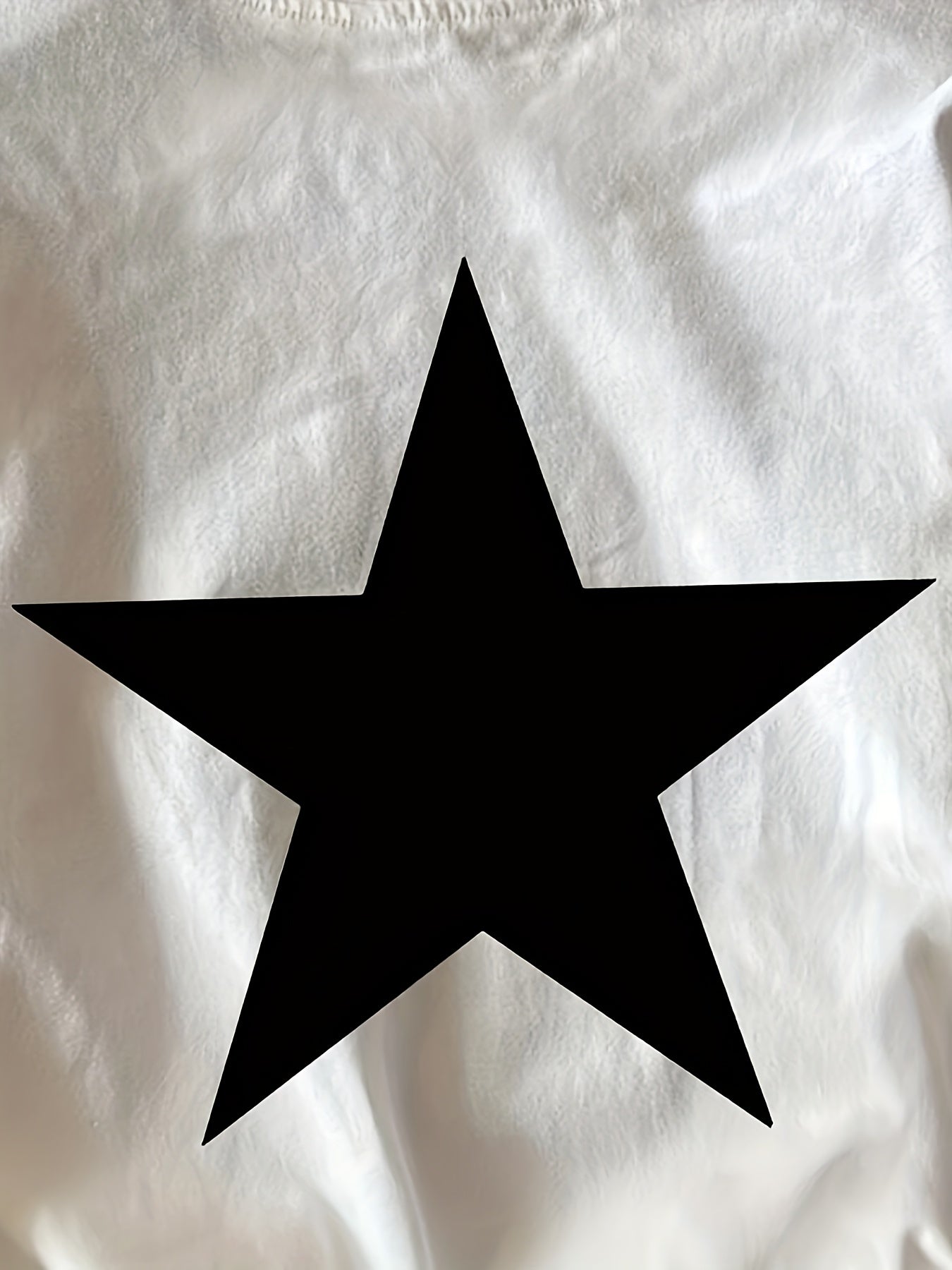 Dam T-shirt med Stor Stjärntryck, Sportig och Trendig för Vår/Sommar
