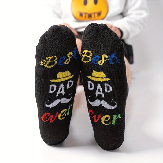 Herrstrumpor med text – Roliga presentstrumpor "Best Dad Ever" för pappa