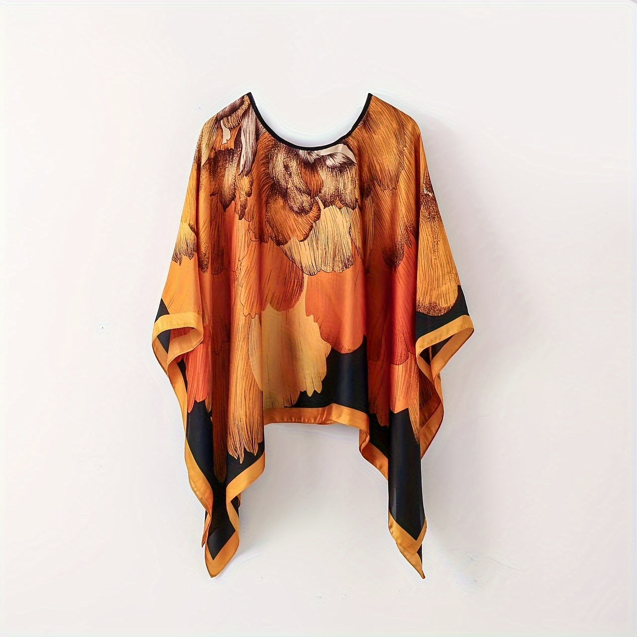 Dam Poncho Topp Boho Stil Perfekt för Strand och Fritid