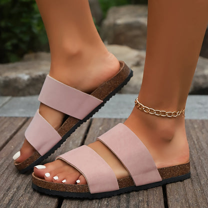 Damers Stilrena Slip-in Sandaler med Dubbelrem för Sommar och Vardag
