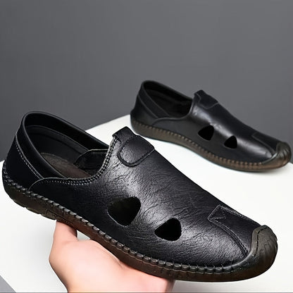 Herrar Casual Slip-On Sandaler med Andningshål – Perfekt för Sommar och Vardag