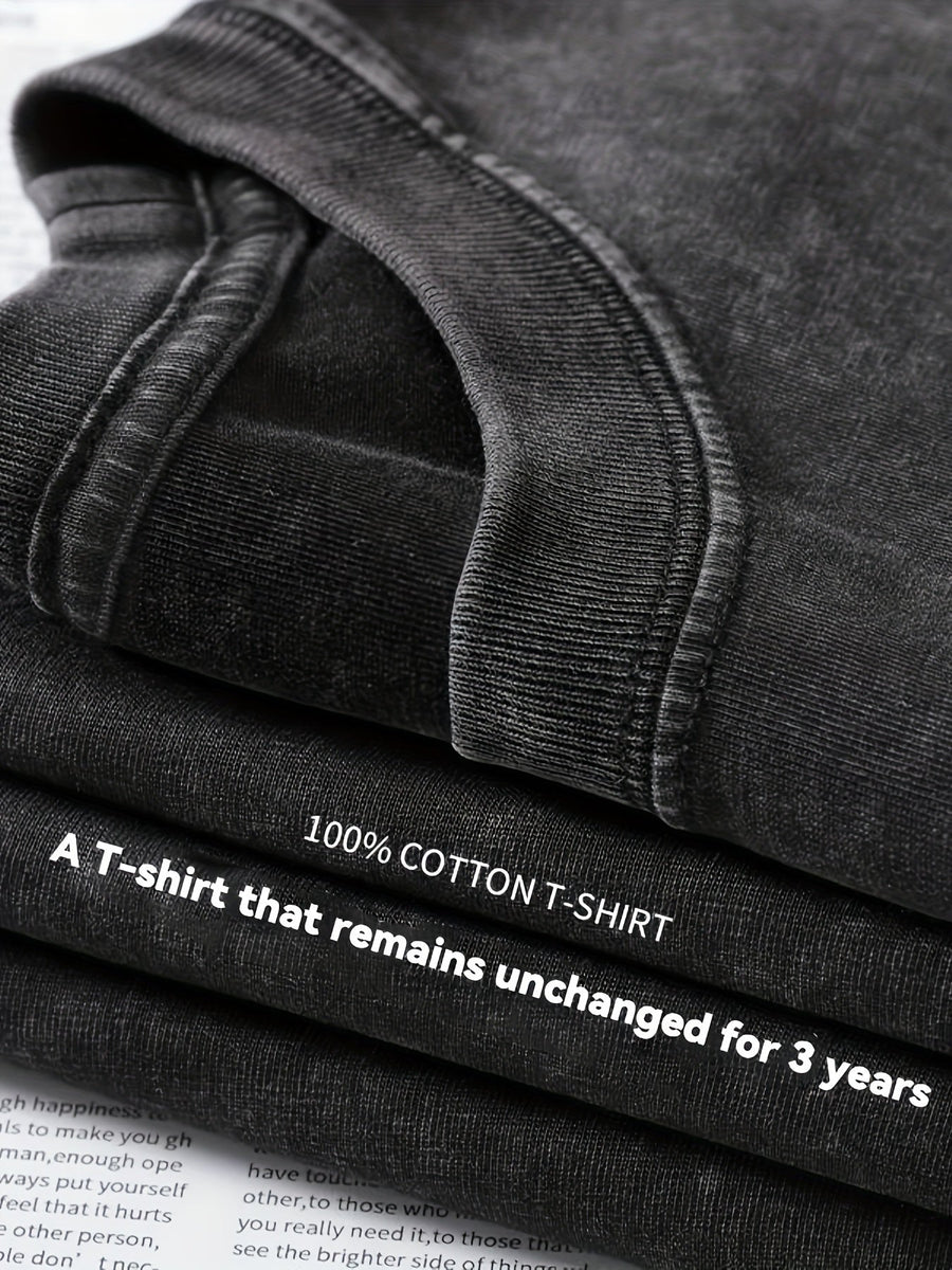 Svart långärmad T-shirt med tryck på ryggen, avslappnad passform