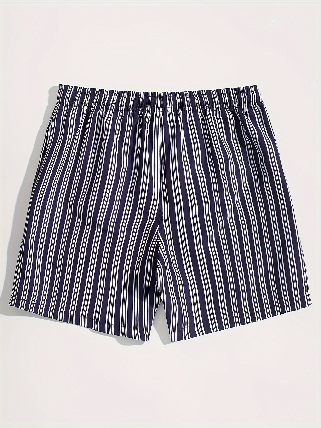 Herr Badshorts Randiga Lössittande – Perfekta för Strand och Pool, Fritidsstil