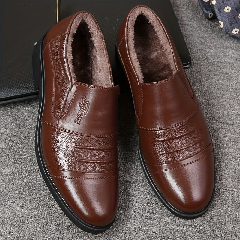 Herrloafers fodrade svarta bruna slip-on skor för män med mjukt foder