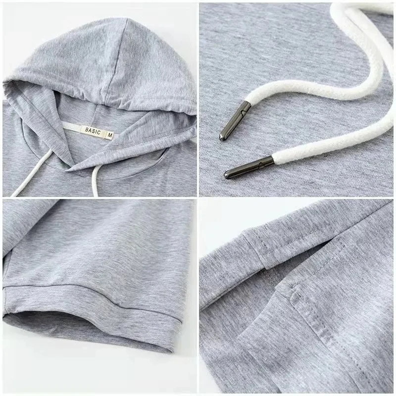 Dam Hoodie med Korta Ärmar – Trendig och Avslappnad Tröja för Vardag och Sport