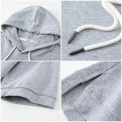 Dam Hoodie med Korta Ärmar – Trendig och Avslappnad Tröja för Vardag och Sport