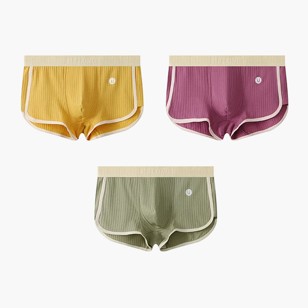Dam Retro Sportiga Ribbade Trosor 3-pack – Bekväma och Ventilerande Underkläder
