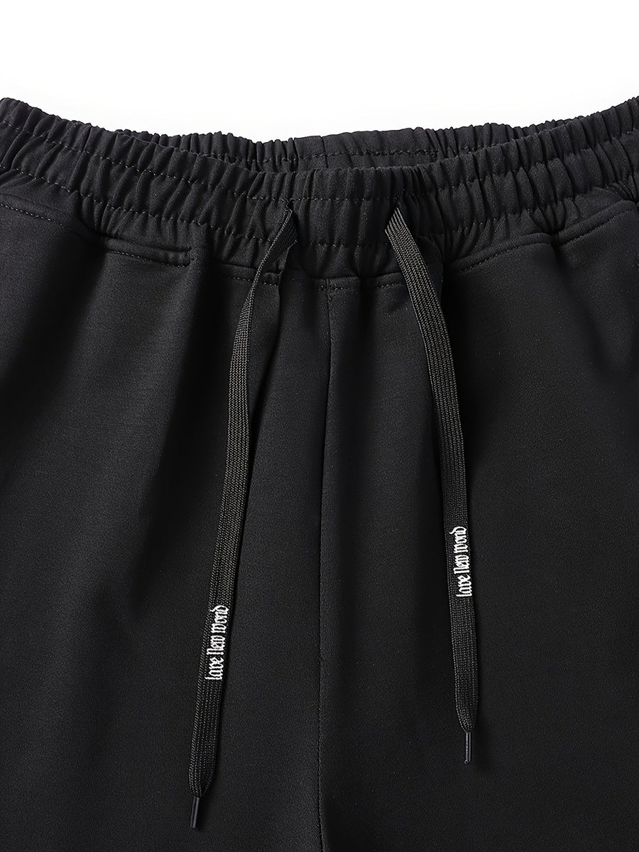 Herr Joggingbyxor Fleecefodrade 3-pack med Dragkedjefickor och Dragsko