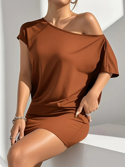 Damklänning Mini Off Shoulder Elegant Vardagsstil – Perfekt för Dag och Kväll