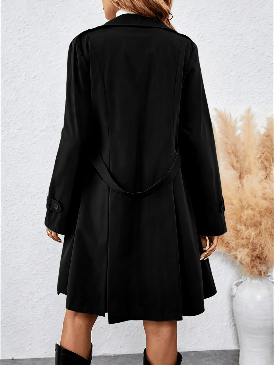 Dam Trenchcoat med Skärp, Dubbelknäppt och Fickor, Flerfärgade