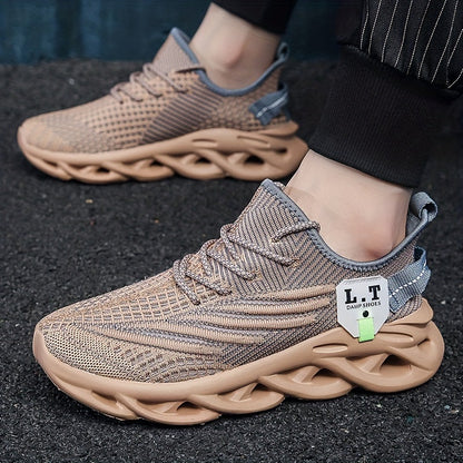 Herr Sneakers Sportiga Löparskor med Modern Design – Bred Passform och Unik Sula