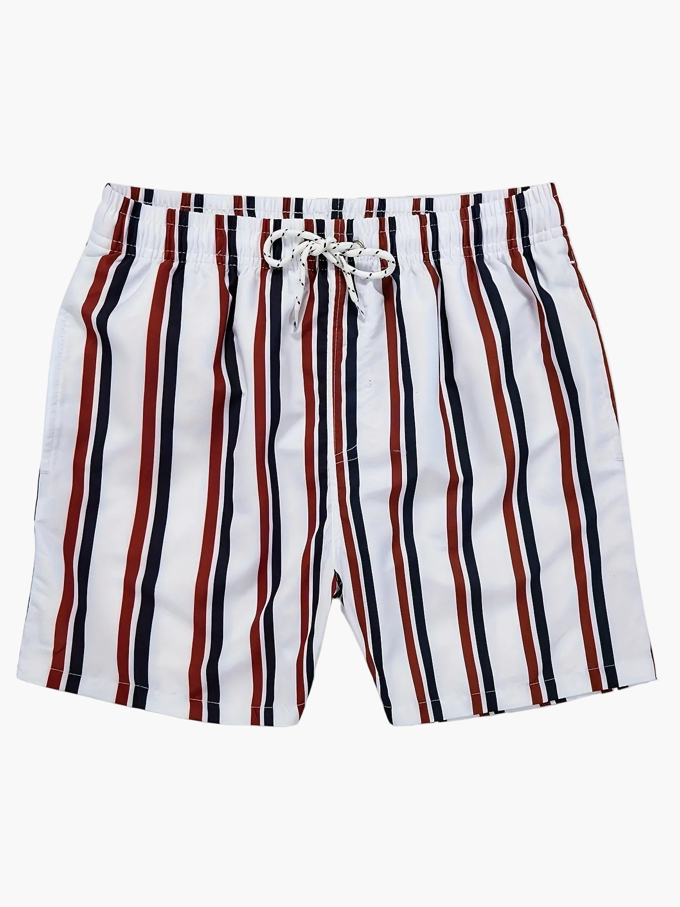 Herr Badshorts Randiga Lössittande – Perfekta för Strand och Pool, Fritidsstil