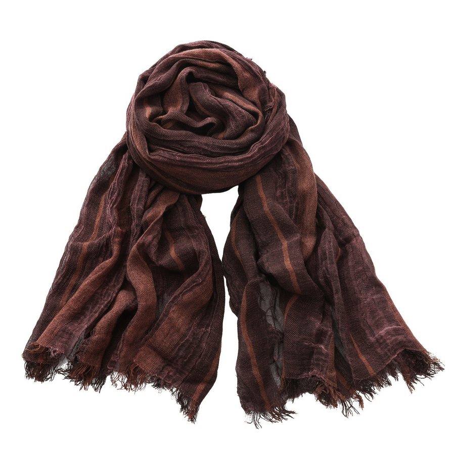 Randig scarf med fransar i mjukt material för unisex