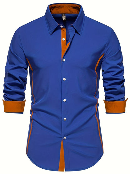 Herr Skjorta Slim Fit Elegant Design för Vardag och Fest