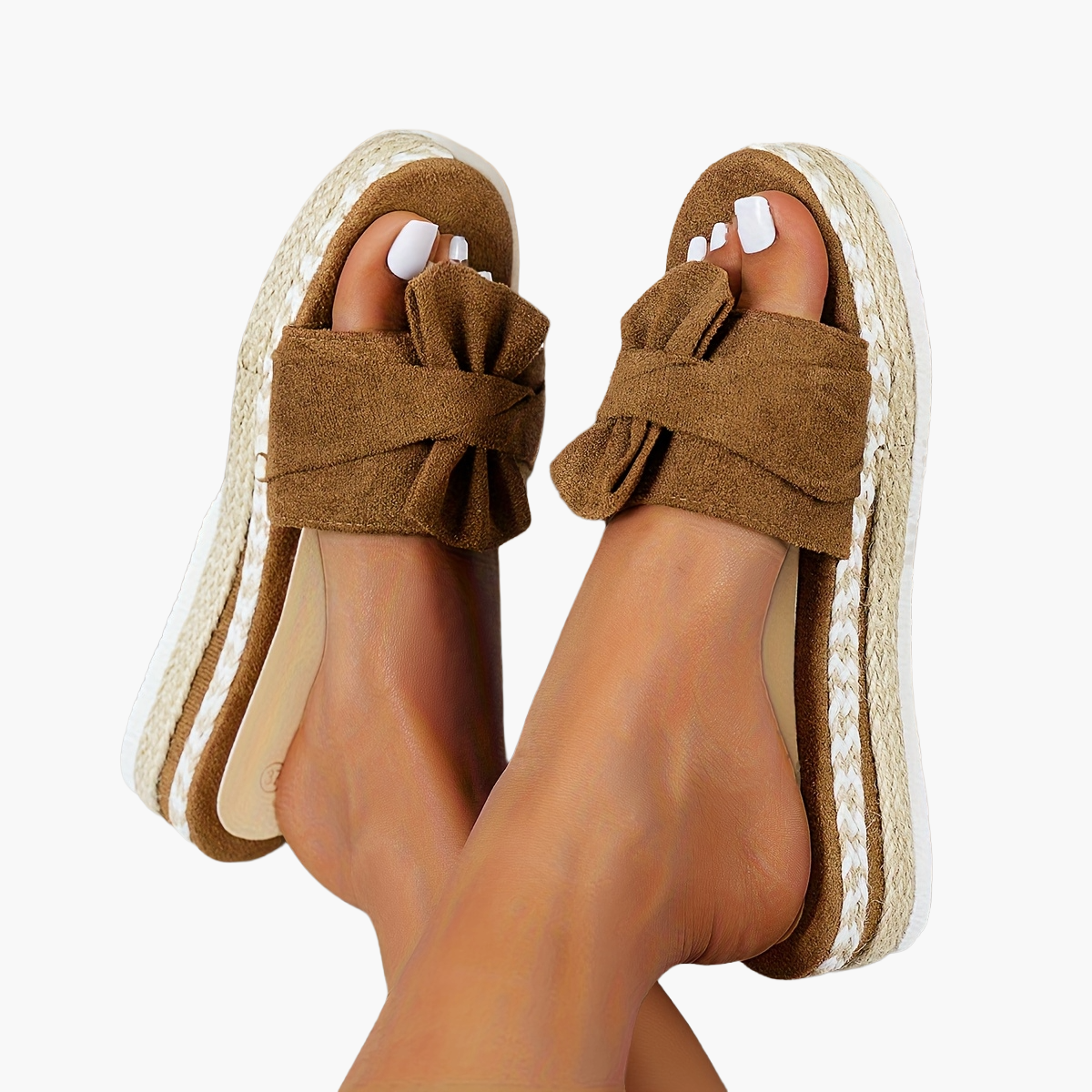 Dam Sandaler med Rosett, Plattform, Slip-in, Perfekt för Sommar och Semester