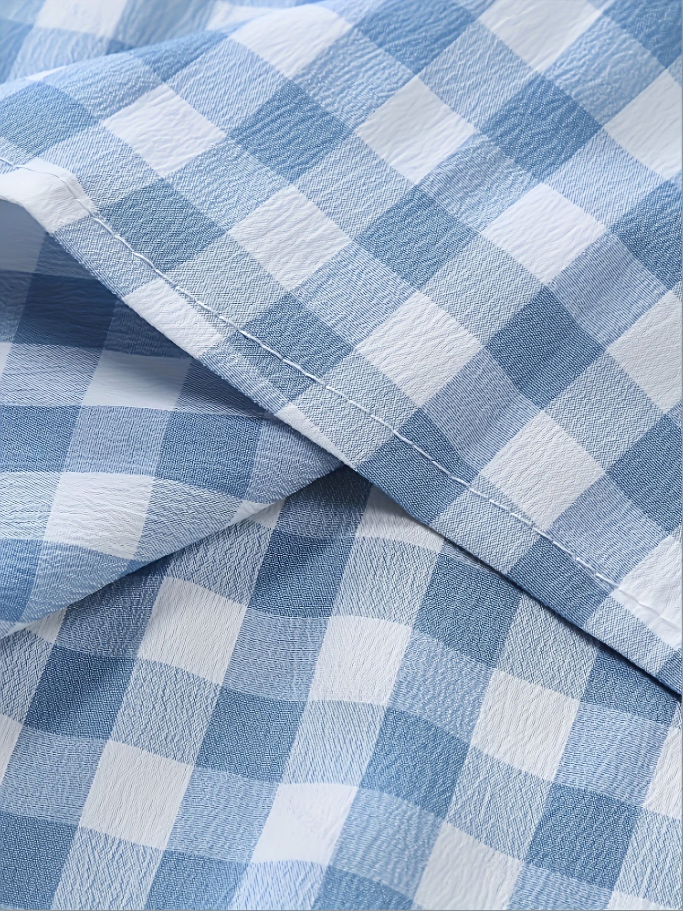 Herr Skjorta Kortärmad Rutig Button-Down för Avslappnad och Modern Stil