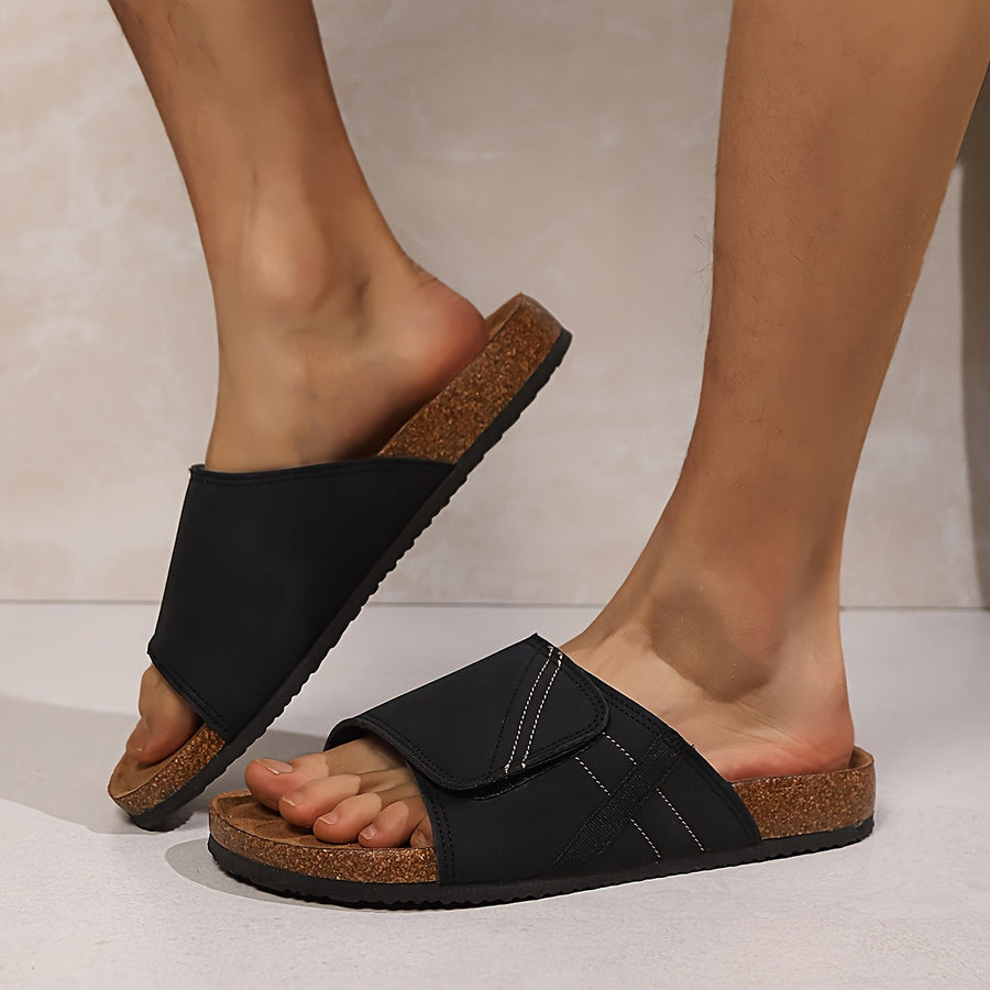 Herrtofflor med justerbar rem – Bekväma casual sandaler för vardagsbruk