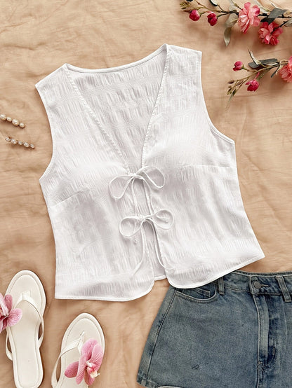 Dam Väst med Knytband och Boho-Design för Avslappnade Sommaroutfits