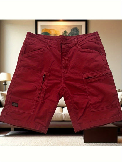 Herr Cargo Shorts med Flera Fickor för Sommar och Fritid