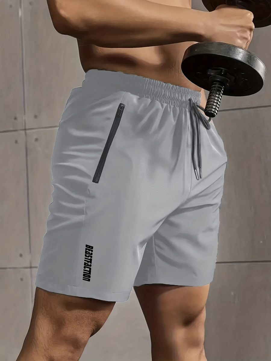 Herr Träningsshorts med dragkedjeficka – Sportiga Gymshorts för Träning & Fitness