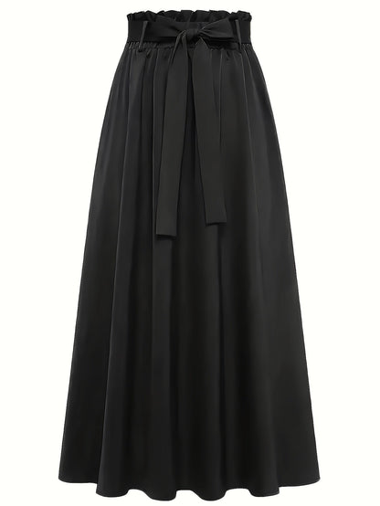 Dam Kjol Midja med Knytband Elegant A-Linje Vardagsstil