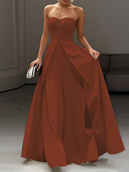 Dam Elegant Aftonklänning Bandeau Stil Fest och Gala