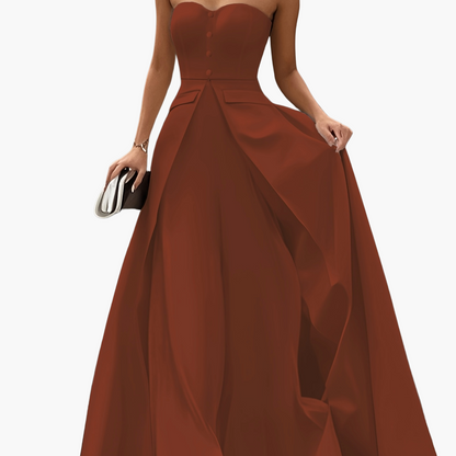 Dam Elegant Aftonklänning Bandeau Stil Fest och Gala