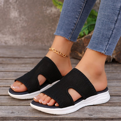 Damers sportiga slip-in sandaler med andningsfunktion och modern komfort för vardag och fritid