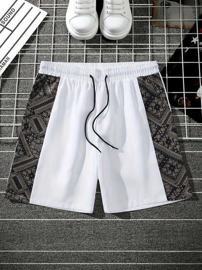Herrshorts med grafiskt mönster och avslappnad streetwear-stil för vardagsbruk