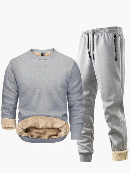 Herrarnas mysiga varma joggingdräkt för höst och vinter – set med tröja och byxa, perfekt för fritid och hemmabruk