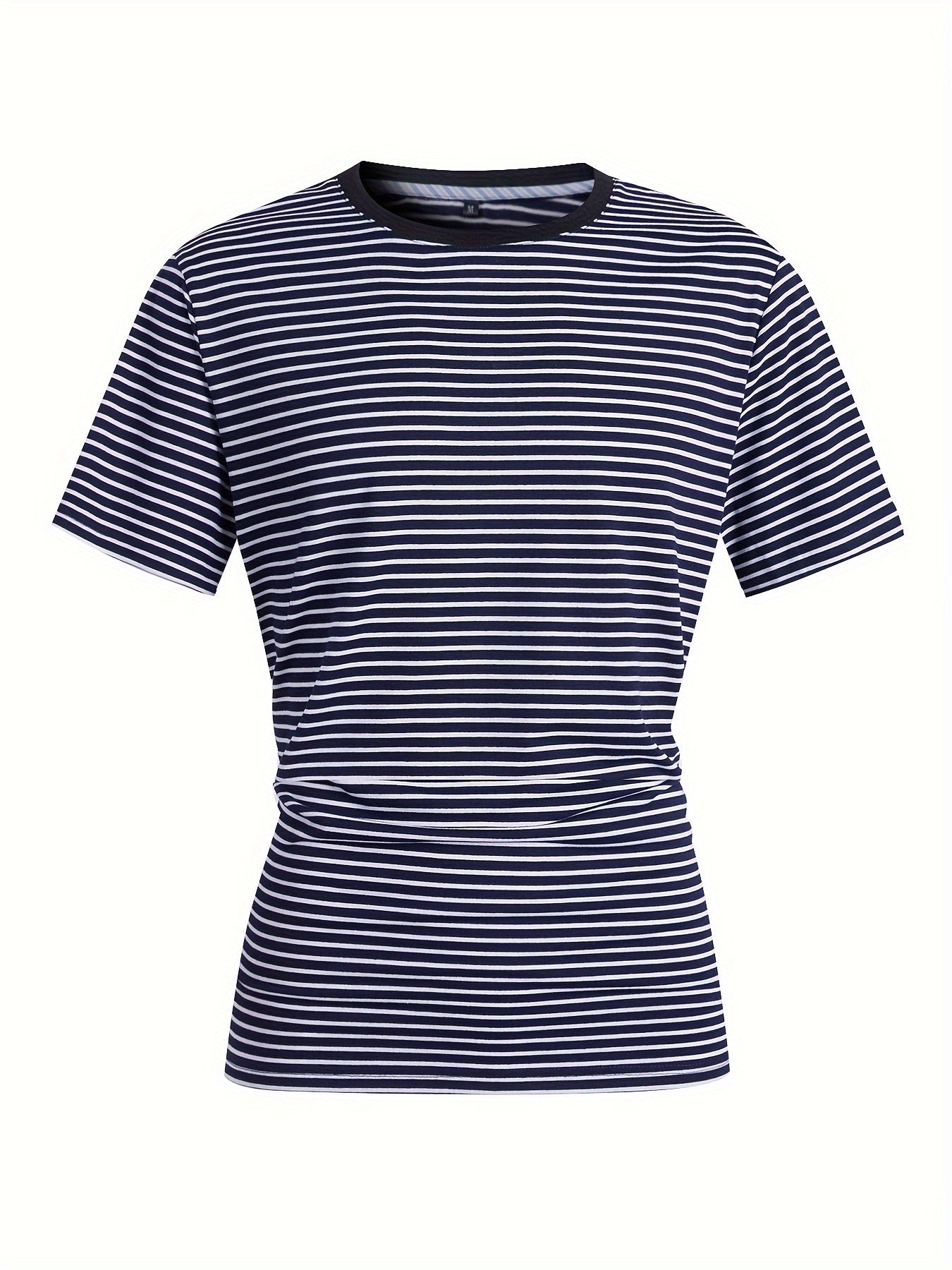 Herr T-shirt med horisontella ränder – Stilren och mångsidig vardagsstil