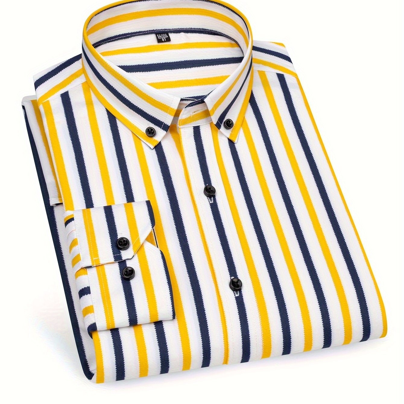 Herrskjorta Slim Fit Randig Stil för Vardagsbruk och Utekvällar