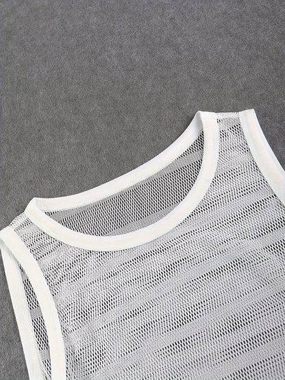 Herr Sportset Träningslinne och Shorts – Modern Mesh för Aktiv Livsstil