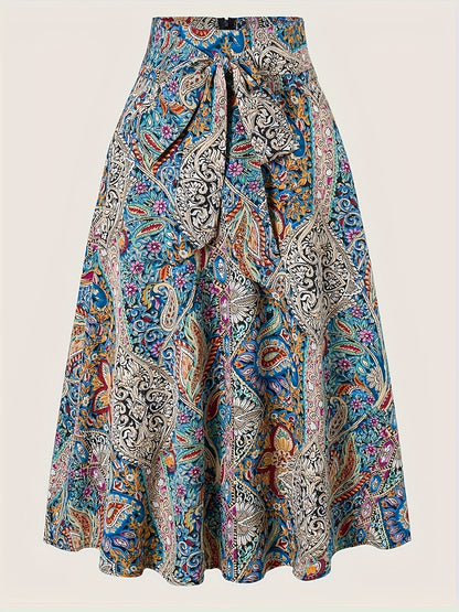 Damkjol Elegant Midilång med Bohemisk Stil för Vår och Sommar